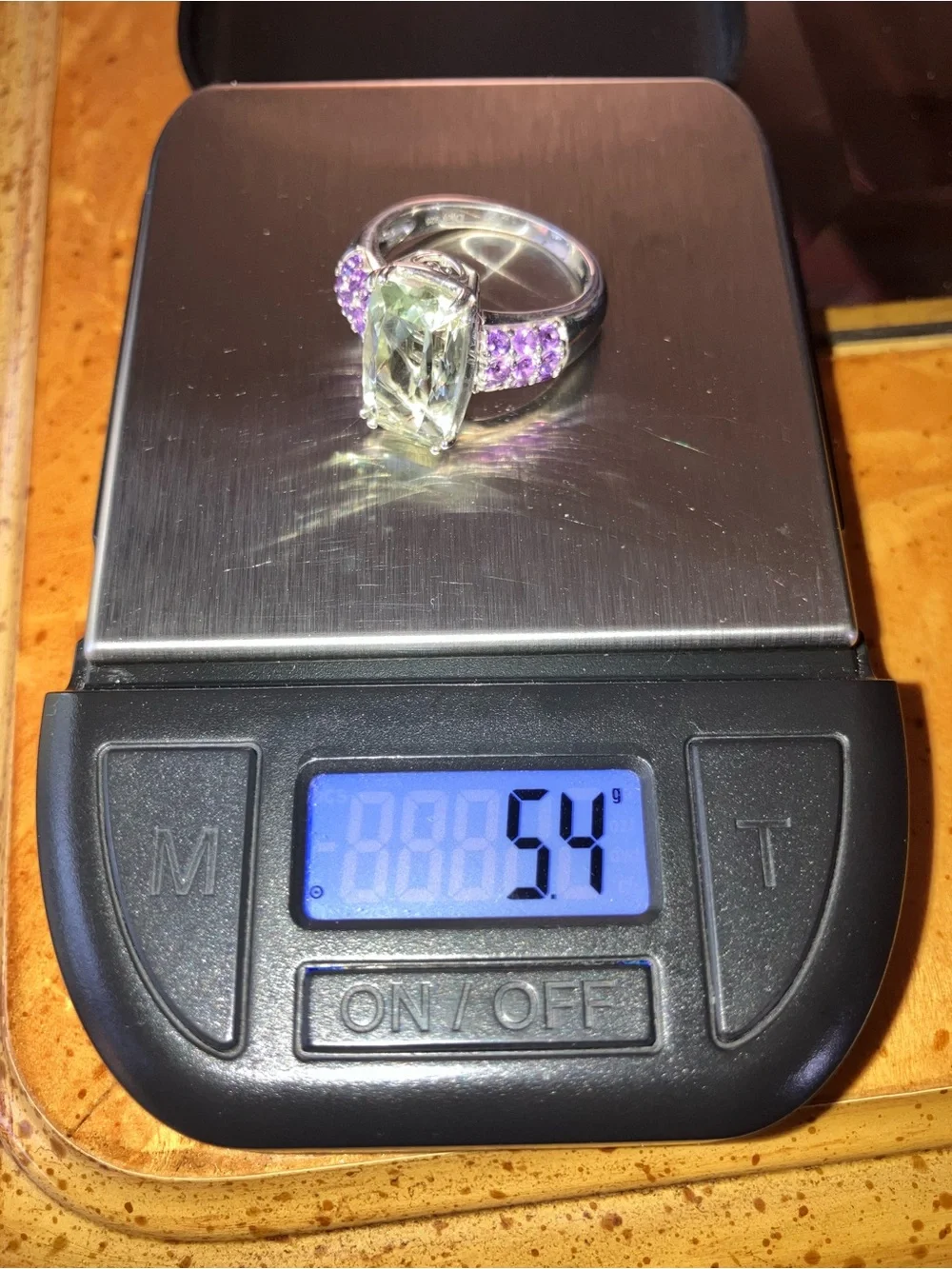 Genuine Prasiolite African Amethyst Ring Size 8